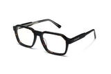 Kaya Eyeglasses, Square Aviator Tortoiseshell Glasses - oblique view on white background