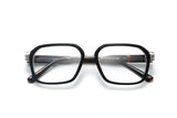 Haya Eyeglasses, Square Aviator Black & Clear Glasses - folded front view on white background