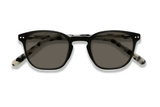 Dare Black, Retro Square Black sunglasses with tortoiseshell temples – folded front view