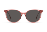Felicity Pink, Oval Pink Sunglasses with Grey Polarized Lenses – front view