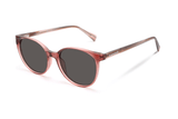 Felicity Pink, Oval Pink Sunglasses with Grey Polarized Lenses – top oblique view