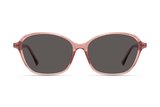 Glee Pink, Geometric Pink Sunglasses with grey polarized lenses – front view