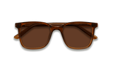 Marvel Brown, Oversized Square Brown Sunglasses with Brown Polarized Lenses - folded front view