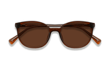 Serene Brown, Oval Brown Sunglasses with Brown Polarized Lenses – folded front view