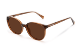 Serene Brown, Oval Brown Sunglasses with Brown Polarized Lenses – top oblique view