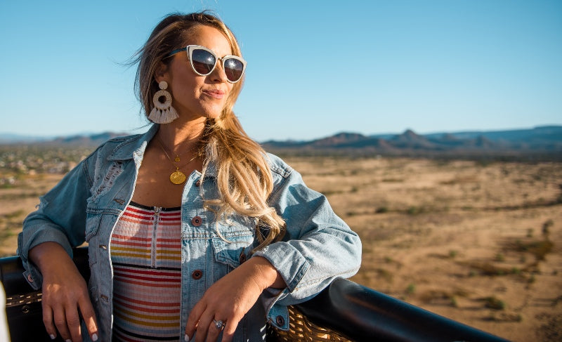 woman wearing sunglasses outdoors