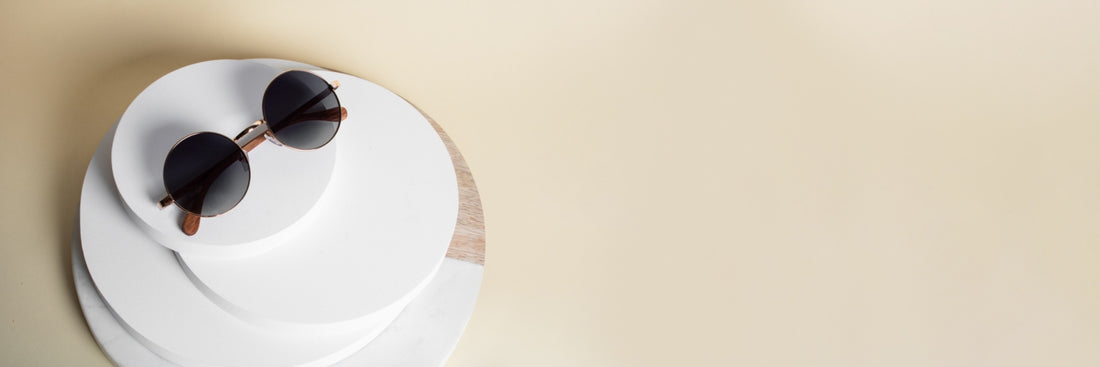 flat lay image of Kraywoods round frames for square faces