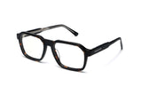 Kaya Eyeglasses, Square Aviator Tortoiseshell Glasses - oblique view on white background