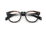 Noa, Tortoiseshell Rounded Square Glasses - folded view on white background