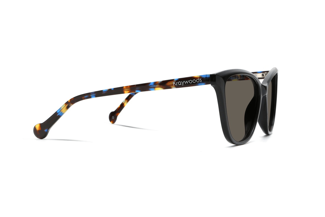 Allure Black, Cat Eye Black Sunglasses – side view