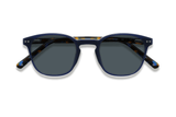 Dare Navy, Retro Square Navy Blue Sunglasses – folded front view