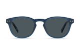Dash Navy, Retro Square Navy Blue Sunglasses – front view