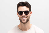 Man wearing Roseland, Retro Round Keyhole Sunglasses