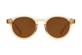 Jazz, petites lunettes de soleil rondes marron - frontales