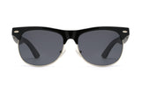 Lunettes de soleil Black Jaguar, lunettes de soleil Browline avec branches en bois d'ébène, protection UV à 100 %, verres polarisés - avant