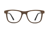 Brave Brown, lunettes carrées en bois de noyer - avant