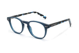 Dash Navy, lunettes rétro carrées en acétate bleu marine - angulaires