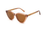 Audrey, Lunettes de soleil roses oversized Cat Eye - Angled