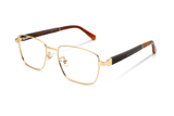 Fair Gold, Lunettes carrées en métal doré - angulaires