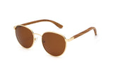Austin Gold, Lunettes de soleil rondes en métal doré - angulaires