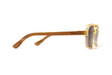 Tanner, Lunettes de soleil rétro aviateur marron translucide - Side