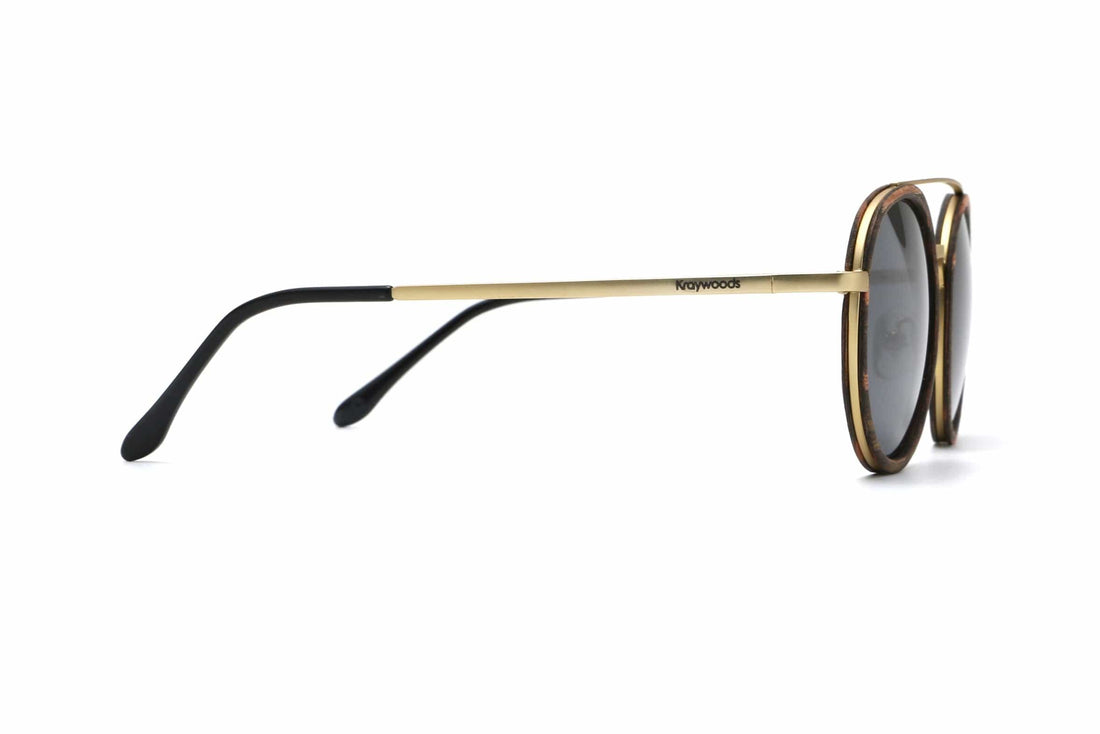Aspen Gold, lunettes de soleil rondes à double pont - Side