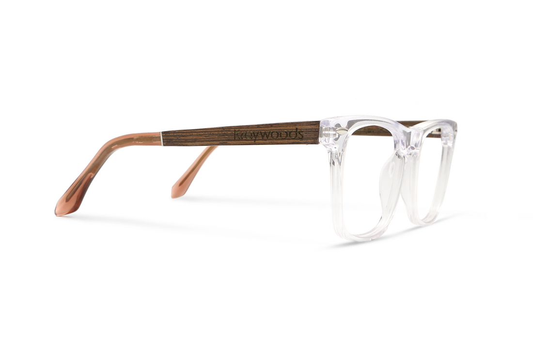 Grace Clear, Lunettes carrées en acétate transparent - Side