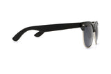 Lunettes de soleil Black Jaguar, lunettes de soleil Browline avec branches en bois d'ébène, protection UV à 100%, verres polarisés - Side