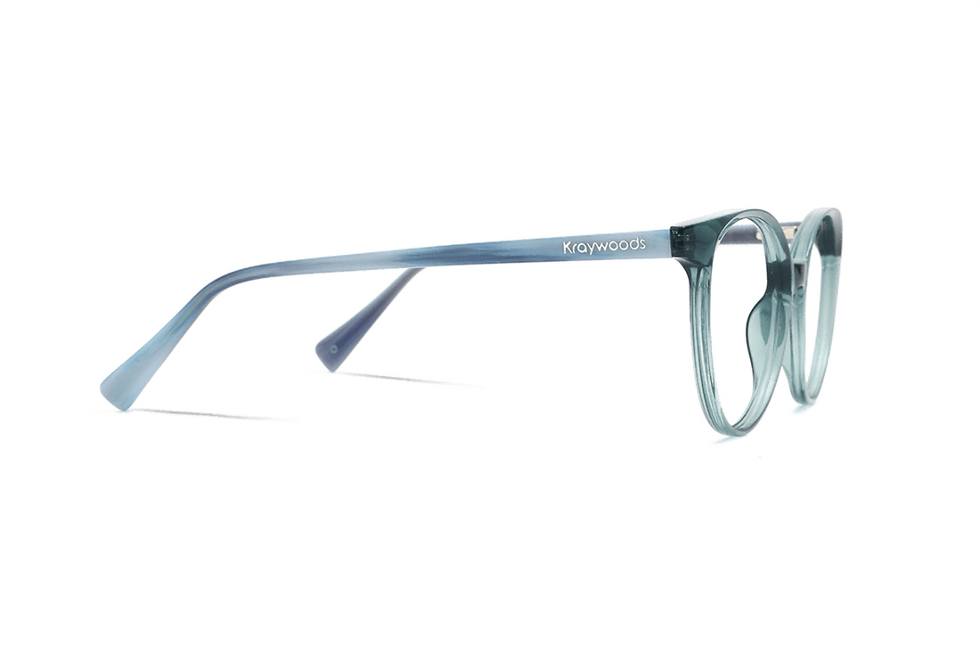 Felicity Blue, lunettes ovales en acétate bleu turquoise - Side