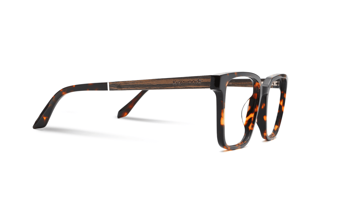 Trust Brown, Lunettes carrées en acétate marron - Side