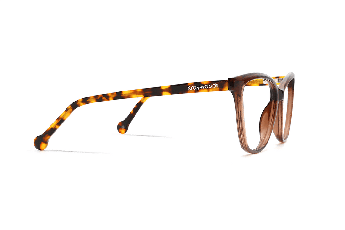 Allure Brown, Cat Eye Lunettes en acétate marron - Side