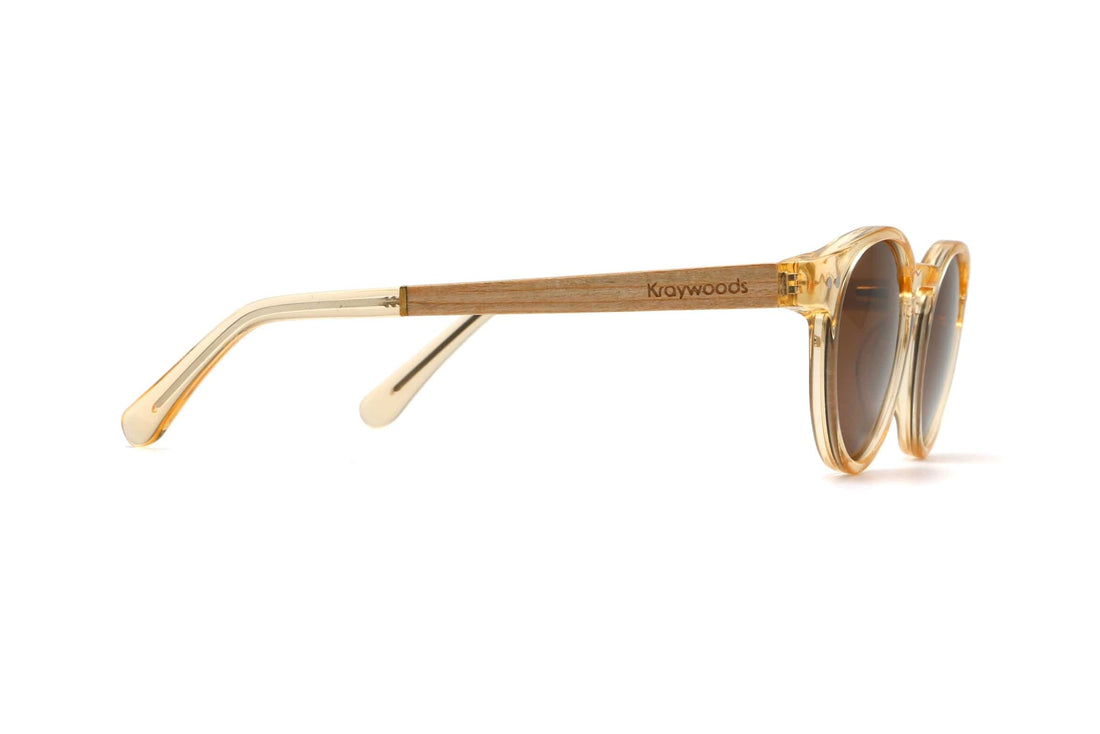 Jazz, petites lunettes de soleil rondes marron - Side