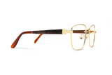 Fair Gold, lunettes carrées en métal doré - Side