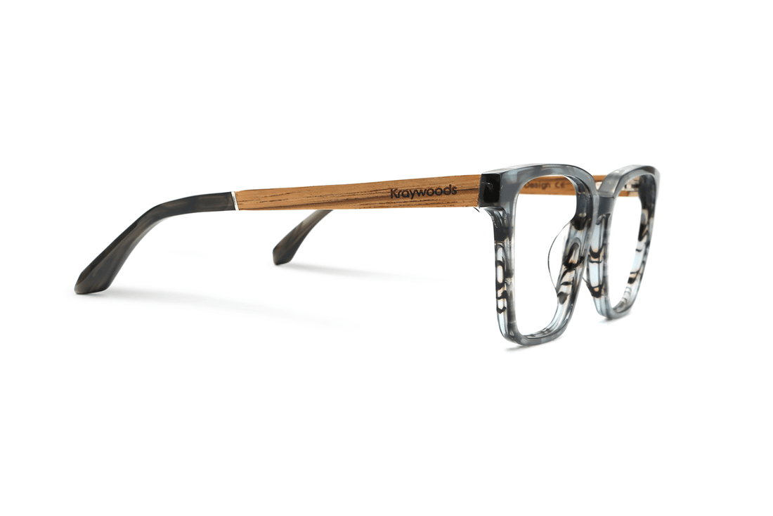 Trust Grey, Lunettes carrées en acétate gris - Side