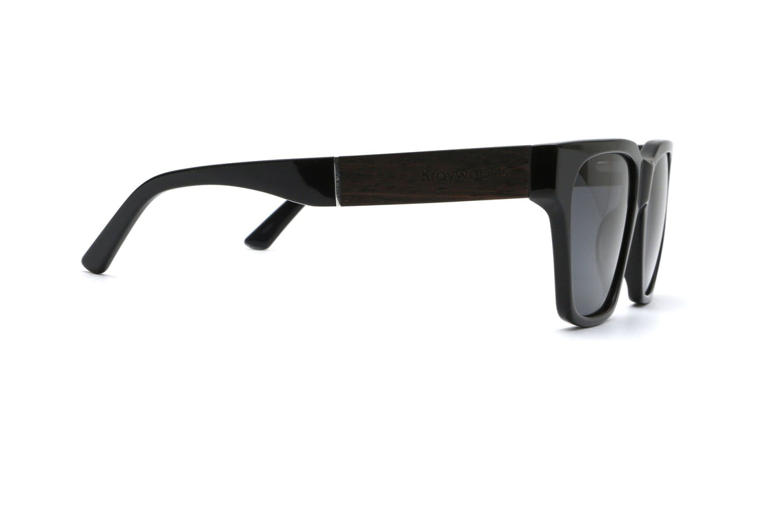 Ava, Lunettes de soleil carrées surdimensionnées noires - Side