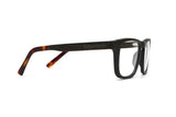 Lunettes en bois de chêne noir, rectangulaires, noires et audacieuses - Côté