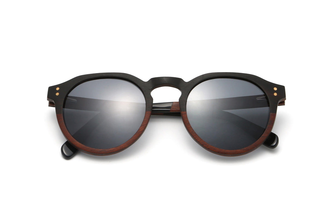 Roseland, Lunettes de soleil rétro rondes en forme de trou de serrure - pliées