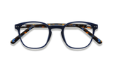 Dare Navy, lunettes rétro carrées en acétate bleu marine - pliées
