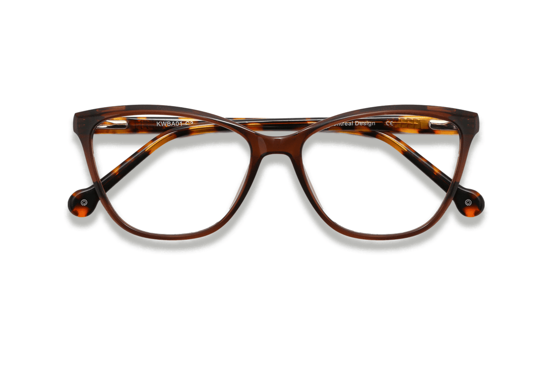 Allure Brown, Cat Eye Lunettes en acétate marron - FOlded