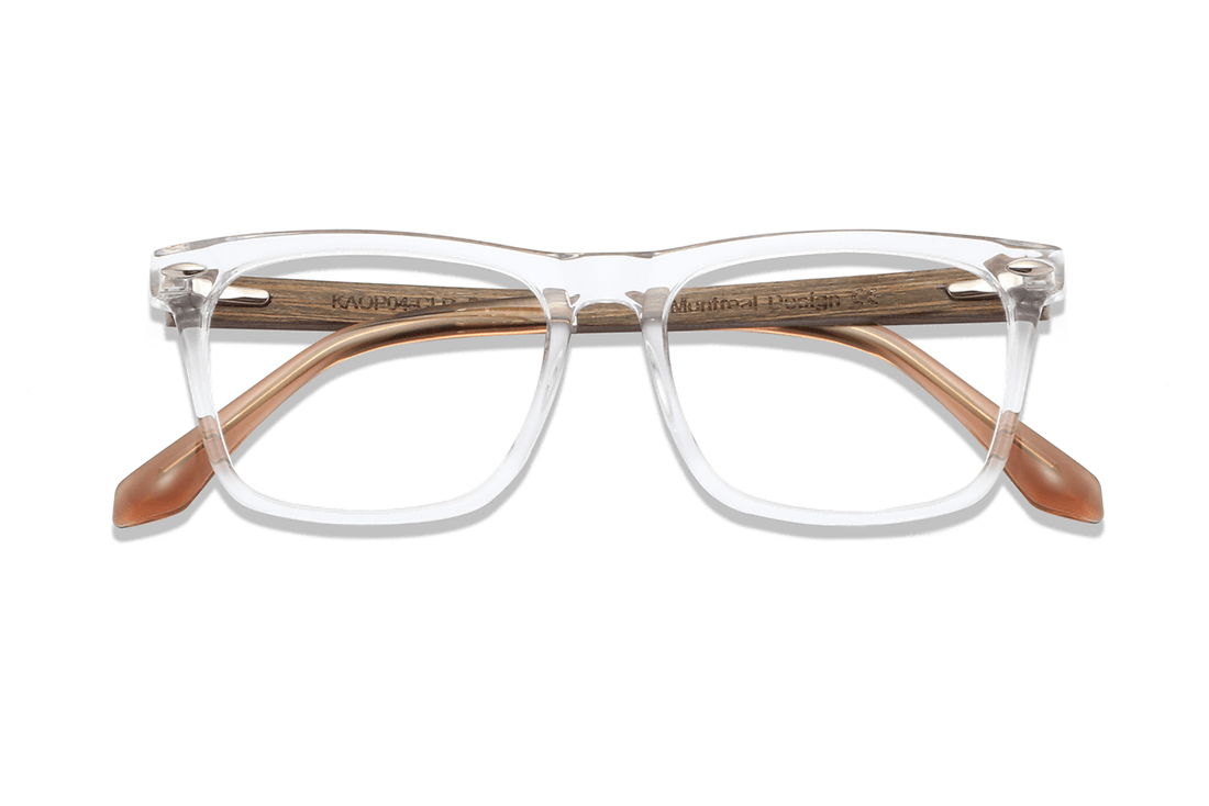 Grace Clear, lunettes carrées en acétate transparent - pliées