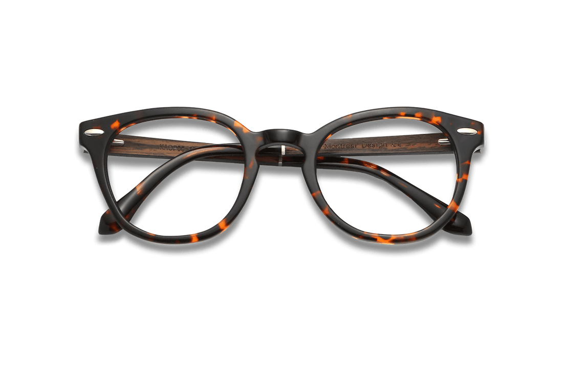 Fierce Black, lunettes rondes à monture épaisse noire - pliées