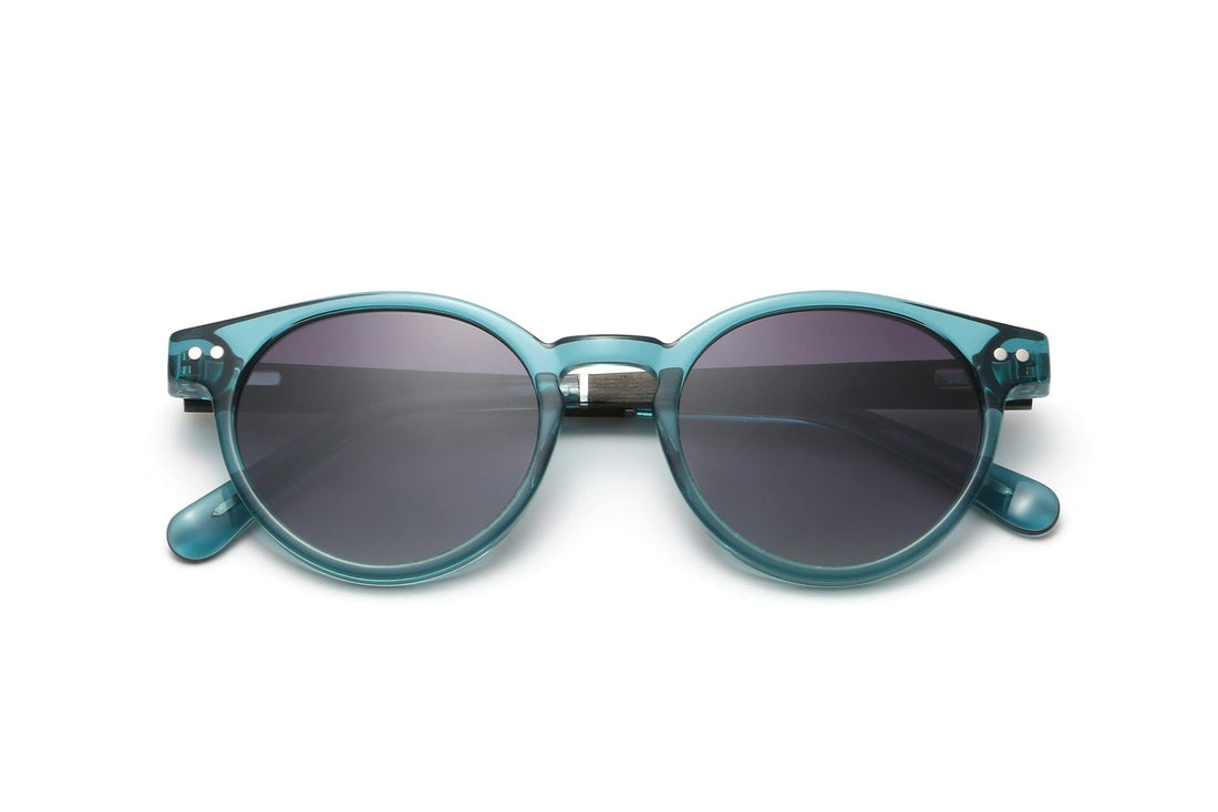 Flash, Lunettes de soleil rondes bleu clair - pliées