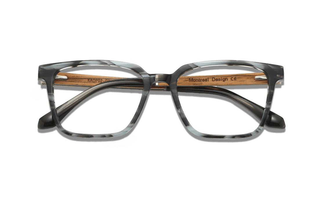 Trust Grey, lunettes carrées en acétate gris - pliées