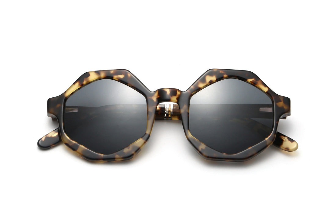 Meteor, Tortoise Brown Lunettes de soleil octogonales - pliées
