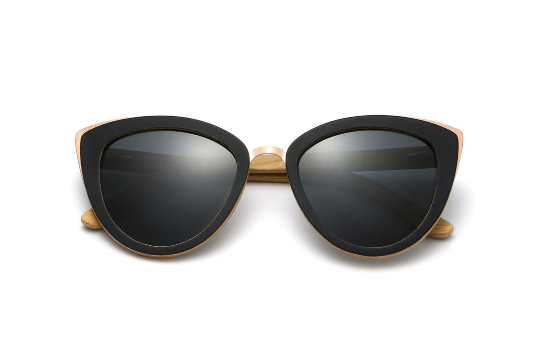 Willow, Lunettes de soleil noires oversized Cat Eye - Folded