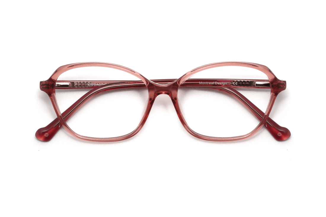 Glee Pink, lunettes géométriques en acétate rose - pliées
