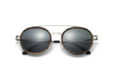 Aspen Silver, lunettes de soleil rondes à double pont - pliées