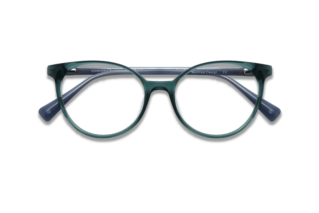 Felicity Blue, lunettes ovales en acétate bleu turquoise - pliées