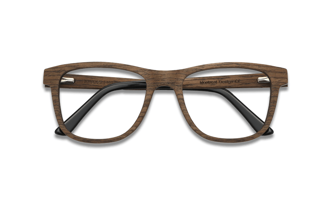 Brave Brown, lunettes carrées en bois de noyer - pliées