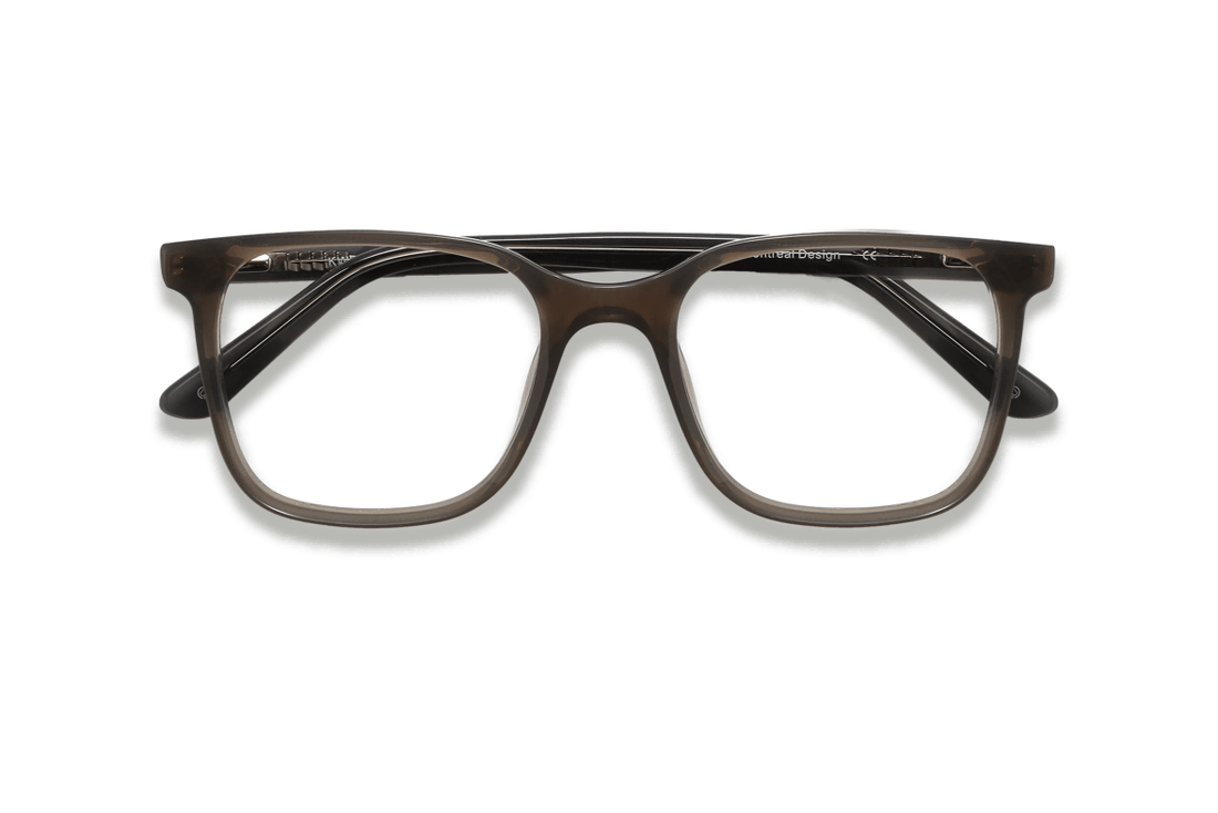 Marvel Grey, lunettes carrées surdimensionnées en acétate gris - pliées